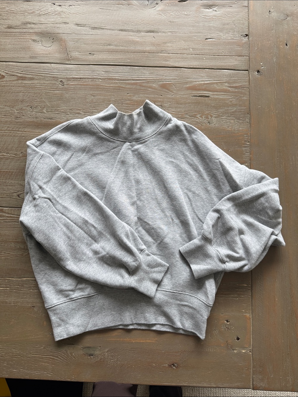 Gray Mock Neck Women Crew Neck